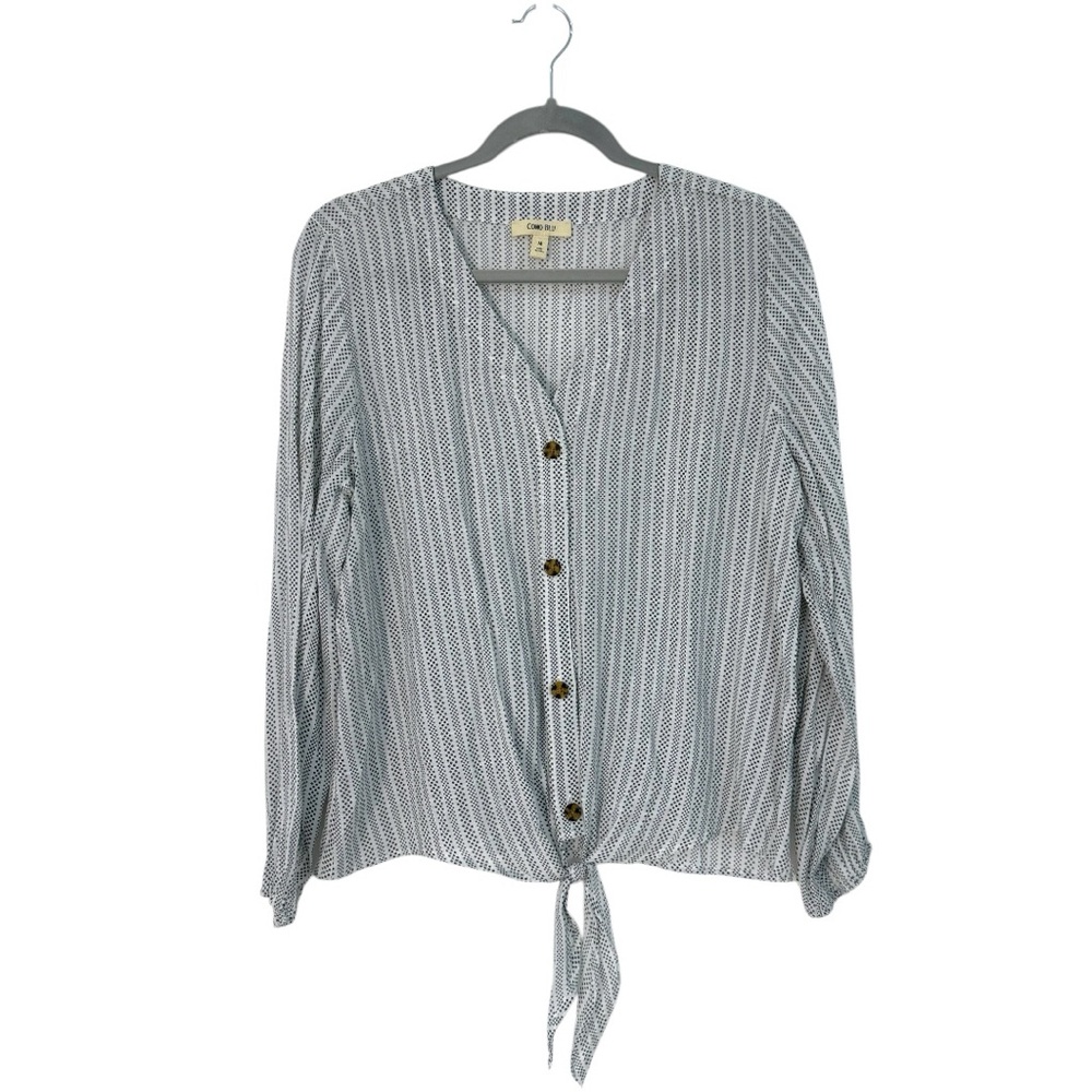Como Blu Striped Long Sleeve Blouse brand new